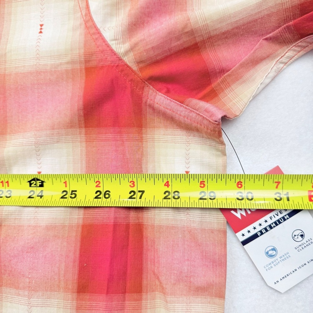 Wrangler Men's Cowboy Red/Tan Plaid Short Sleeve Button-Up Shirt Size 3XL NWT - Picture 10 of 11
